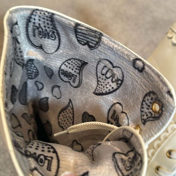 Women’s White Lace Up Chunky Heeled Boots Size 11 (42 EU) NEW - Picture 9 of 13